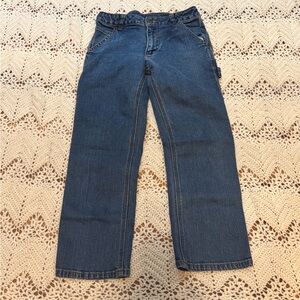 Carhartt Kids Relaxed Denim Jeans Deep Blue Kids Size 10 With Adjustable Waist